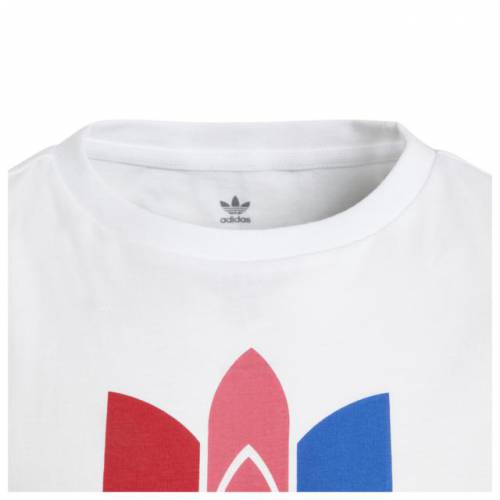 アディダス Adidas アディダス トレフォイル Tシャツ 純白 白 Adidas 3d Trefoil Tee White Multi キッズ もの言う花 マタニティ トップス Tシャツ 運動競技ブランド名 略式 モード Tシャツ 半袖 Usdre Com