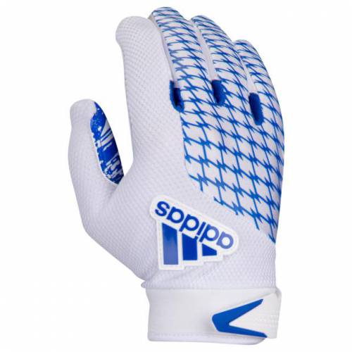 blue and white adidas football gloves