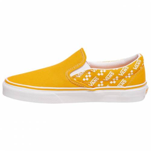 ヴァンズ Vans バンズ クラシック 黄色 イエロー 白色 ホワイト ロゴ スリッポン Vans Yellow Classic White Repeat Logo septicin Com