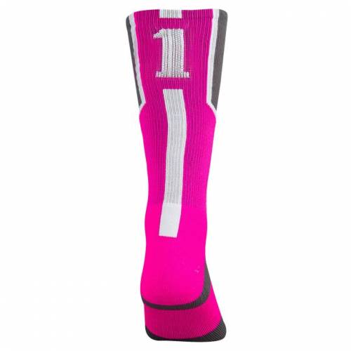 ツウィンシティー Twin City シティ クルー 靴下 ピンク 白色 ホワイト 1 メンズ Pink Twin City Player Id Custom Number Crew Socks Graphite Hot White Single Sock septicin Com