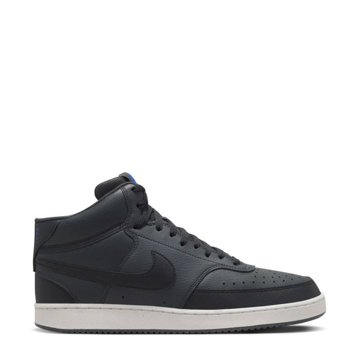 ナイキ Nike 【 Court Vision Mid Next Nature Mens Dk Smoke Grey/Black/Off Noir/Racer Blue 】 厚地の外套 ミッド メンズ 薄墨色 薄墨色 黒いこと 黒いこと 青碧 青碧
