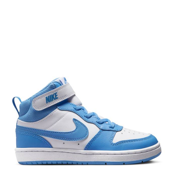 ナイキ Nike 【 Court Borough Mid 2 Kids White/Blue Beyond 】 コート ミッド ジュニア キッズ 白色 ホワイト 青色 ブルー