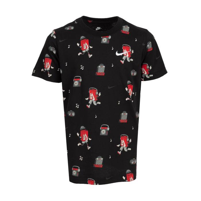 ナイキ Nike 【 Boxy Aop Tee Youth Black 】 Tシャツ ジュニア キッズ 黒色 ブラック
