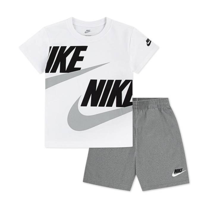 ナイキ Nike 【 Split Futura Short Set Kids Carbon Heather 】 お坊っちゃん キッズ 炭素 heather ギョリュウモドキ