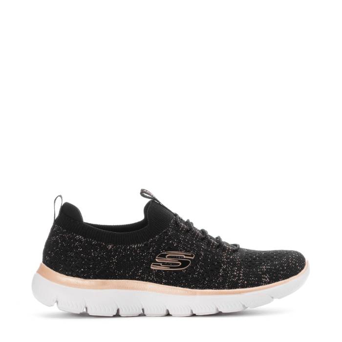 スケッチャーズ Skechers 【 Summit Womens Black Rose Gold 】 レディース 黒色 ブラック Rose ローズ ゴールド