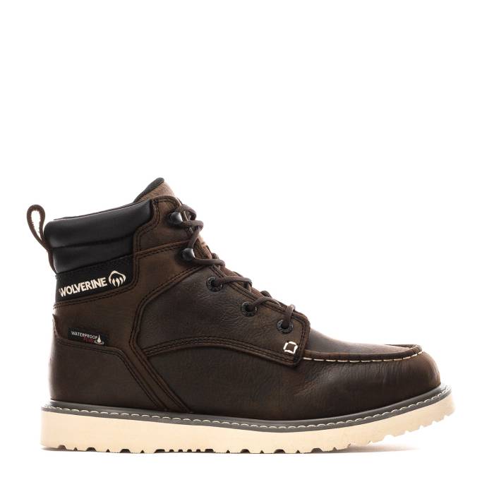ウルヴァリン Wolverine 【 Trade Wedge Moc Toe Wp Mens Dark Brown 】 ウェッジ メンズ 茶色 ブラウン