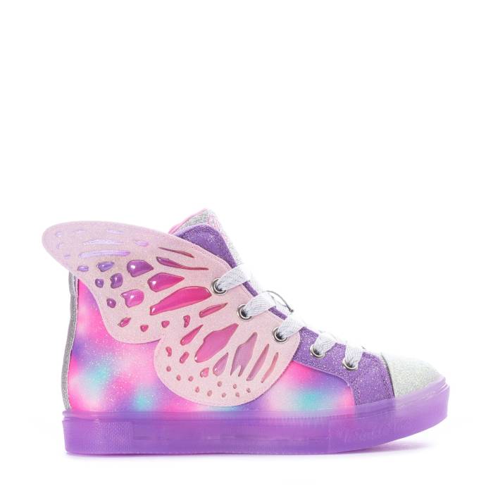 スケッチャーズ Skechers 【 Twinkle Sparks Kids (Butterfly Wing)/Purple/Pink/Silver 】 ジュニア キッズ Purple 紫・パープル pink ピンク Silver 銀色・シルバー