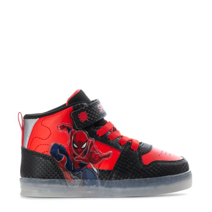 Character 【 Spiderman High Top Kids Black/Red 】 ハイ ジュニア キッズ 黒色 ブラック Red 赤・レッド