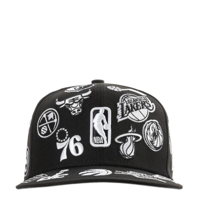 ニューエラ New Era 【 Nba All Over Patch 950 Unisex Black/White Nba Team Logos 】 ユニセックス 黒色 ブラック 白色 ホワイト Team チーム｜スニケス