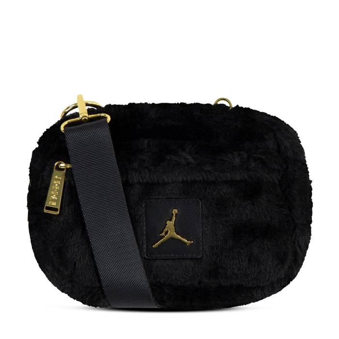 ナイキ ジョーダン Jordan 【 Faux Fur Camera Bag Unisex Black/Gold 】 カメラ バッグ ユニセックス 黒色 ブラック ゴールド|スニケス
