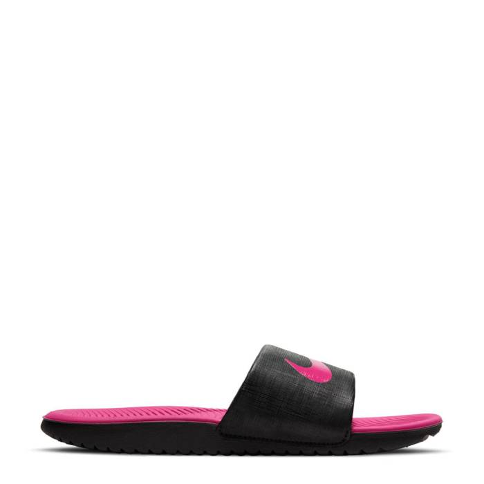 ナイキ Nike 【 Kawa Slide Youth Black/Vivid Pink 】 Slide サンダル ジュニア キッズ 黒色 ブラック pink ピンク