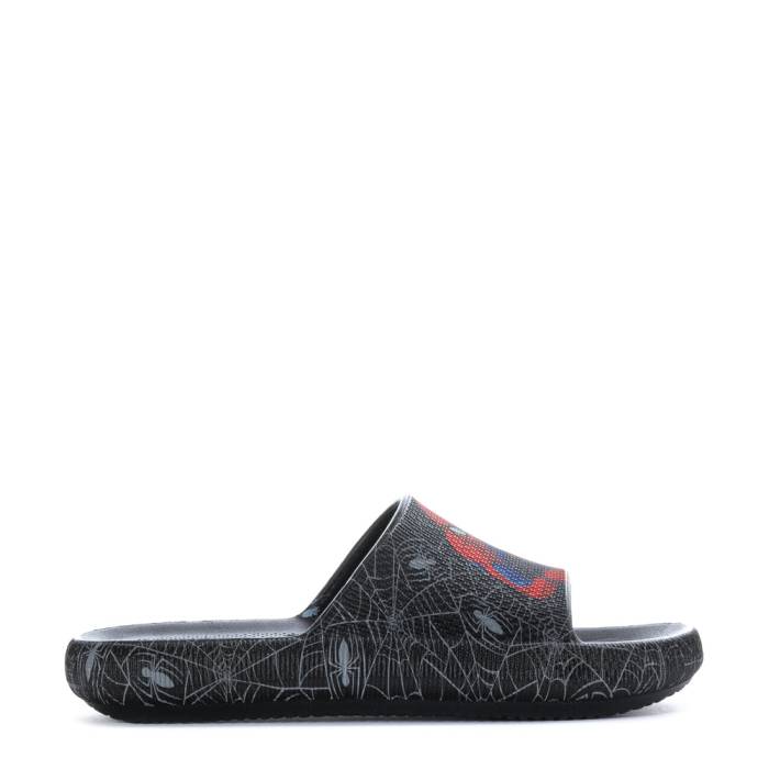 Character 【 Spiderman Slide Kids Black/Red 】 Slide サンダル ジュニア キッズ 黒色 ブラック Red 赤・レッド