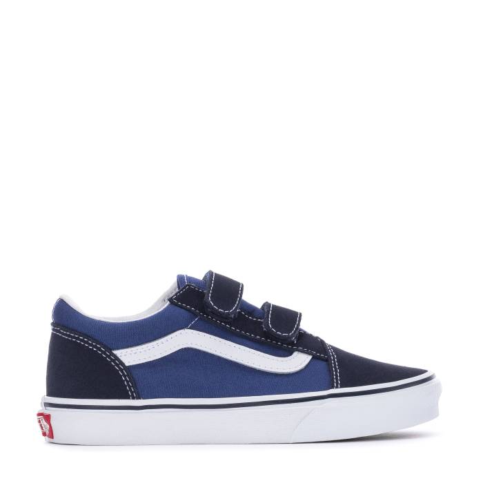 ヴァンズ Vans 【 Old Skool V Kids Navy/True White 】 ジュニア キッズ 紺色 ネイビー 白色 ホワイト