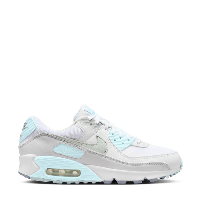 ナイキ Nike 【 Air Max 90 Womens White/Light Silver/Glacier Blue 】 マックス レディース 白いこと 白いこと Silver しろがね色・しろがね色 青味 青み