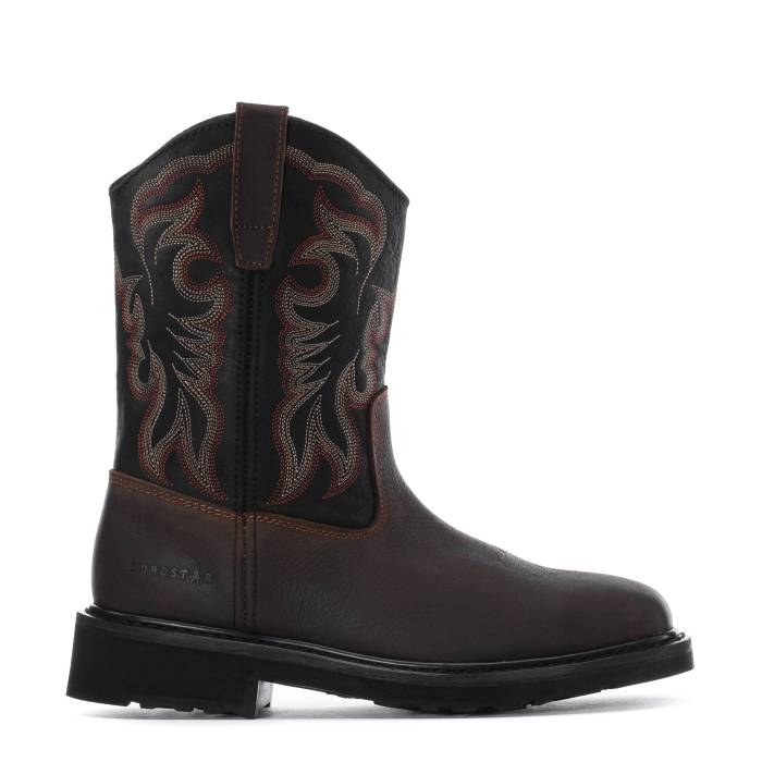 Eurostar 【 Tuffy Square Steel Toe Mens Dark Brown/Black 】 Steel スチール写真 メンズ 赤銅色 赤銅色 黒いこと 黒いこと