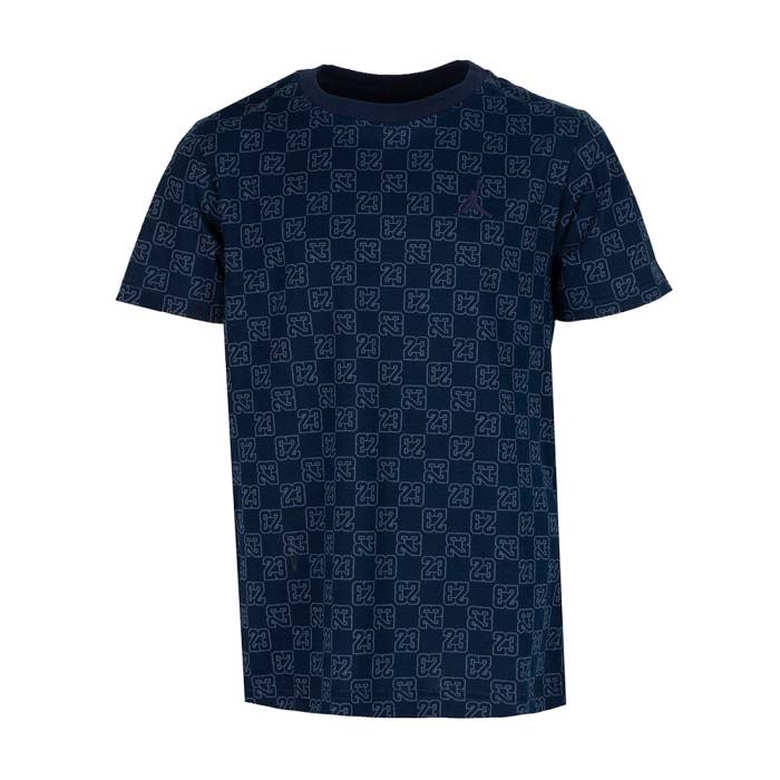 ナイキ ジョーダン Jordan 【 Monogram Aop Tee Youth Midnight Navy 】 プルオーバー 御坊っちゃん キッズ 紺色 米国海軍