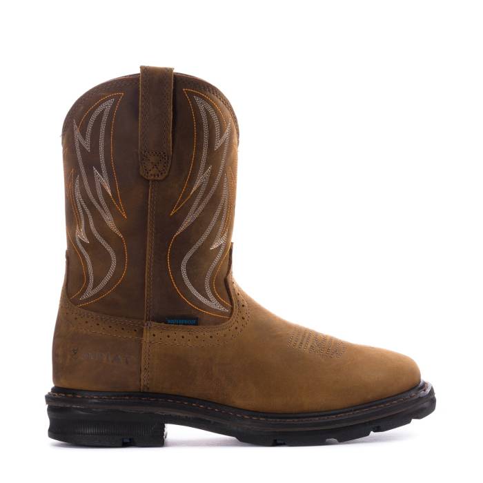 アリアット Ariat 【 Sierra Shock Shield H2O Mens Distressed Brown 】 ぼうぜん自失 メンズ 赤銅色 赤銅色