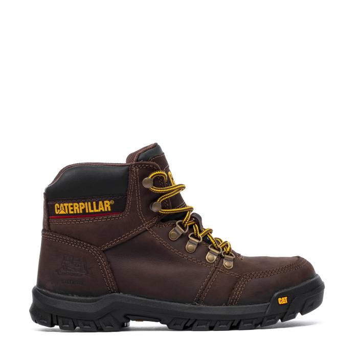 キャタピラー Caterpillar 【 Outline Steel Toe Mens Dark Brown 】 Steel スチール写真 メンズ 赤銅色 赤銅色
