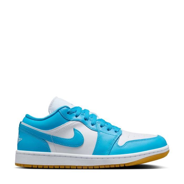 ナイキ ジョーダン Jordan 【 Aj 1 Low Womens White/Dark Powder Blue/Gum Light Brown 】 レディース 白いこと 白いこと 青み 青色 赤銅色 赤銅色
