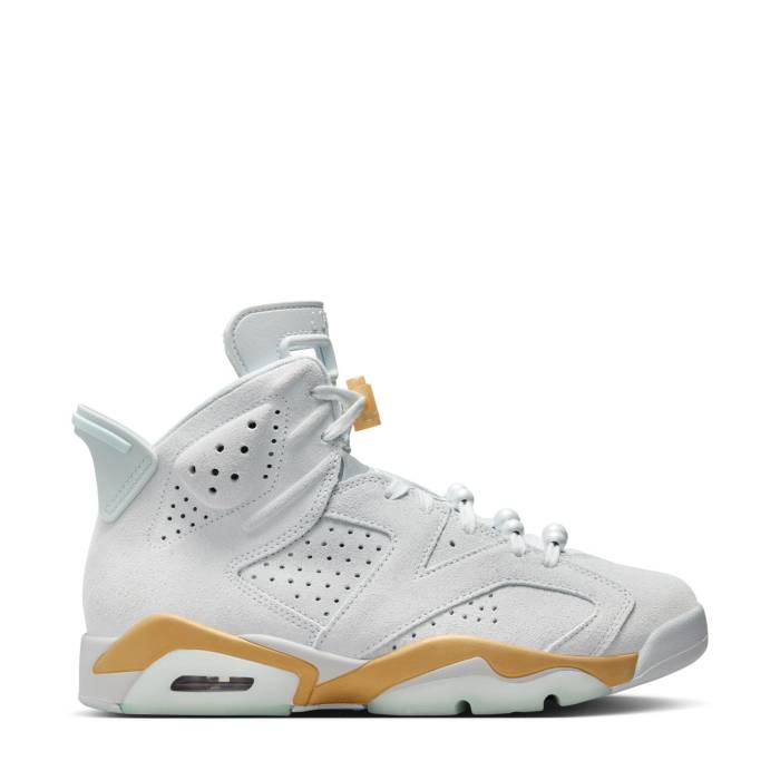 ナイキ ジョーダン Jordan 【 Retro 6 Womens Pure Platinum/Glacier Blue/Metallic Gold 】 レトロ レディース 純然たる Platinum プラチナム 青み 青色 ゴールド