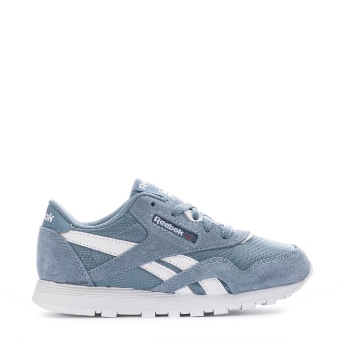 リーボック Reebok 【 Classic Nylon Kids Soft Slate/White 】 クラシック ナイロン ジュニア キッズ 白色 ホワイト|スニケス