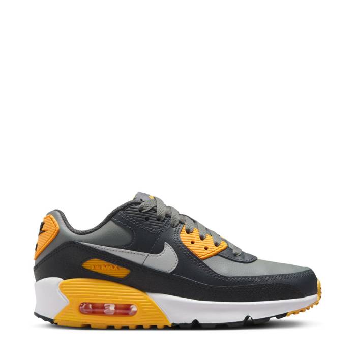 ナイキ Nike 【 Air Max 90 Youth Smoke Grey/Light Smoke Grey/Anthracite/Yellow 】 マックス ジュニア キッズ 灰色 グレー yellow 黄色・イエロー｜スニケス