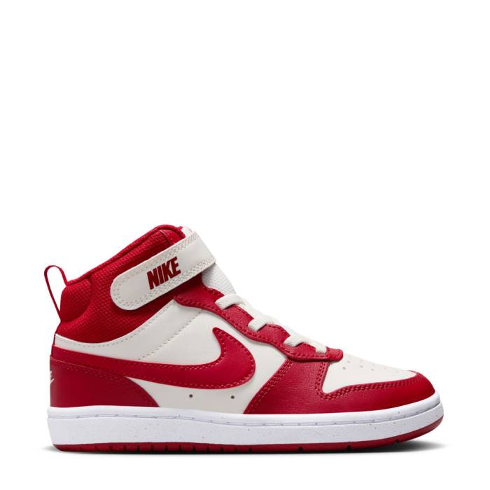 ナイキ Nike 【 Court Borough Mid 2 Kids Gym Red/Sail/White 】 コート ミッド ジュニア キッズ Red 赤・レッド 白色 ホワイト