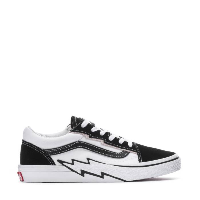 ヴァンズ Vans 【 Old Skool Youth Black/White (Bolt) 】 オールドスクール ジュニア キッズ 黒色 ブラック 白色 ホワイト｜スニケス
