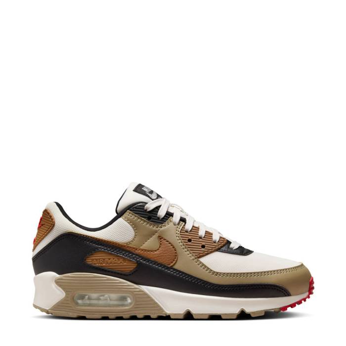 ナイキ Nike 【 Air Max 90 Womens Phantom/Lt British Tan/Black/Fire Red 】 マックス レディース 黒色 ブラック ファイア Red 赤・レッド