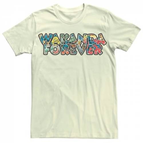 注目の福袋 Licensed カットソー Tシャツ トップス メンズファッション Natural Tee Fill Letter Forever Wakanda Retro Panther Black Character Licensed Marvel S ナチュラル Tシャツ ブラック 黒色 キャラクター Character Kkoh111