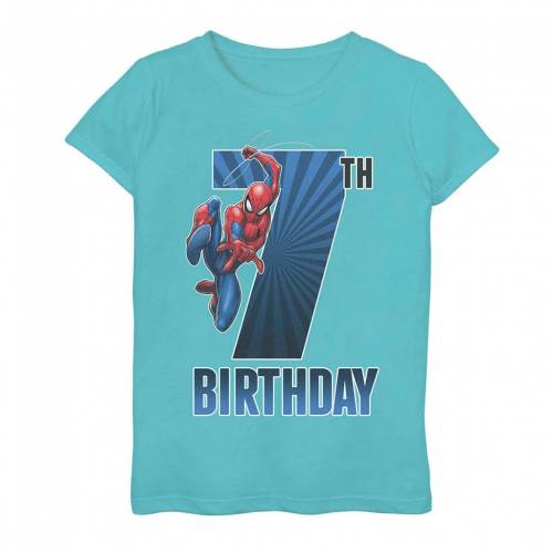 芸能人愛用 Licensed Tシャツ トップス マタニティ ベビー キッズ Blue Tahi Tee Birthday 7th Spiderman Marvel Character Licensed ブルー 青色 Tシャツ キャラクター Character Kkoh111 Drborchmanpediatrics Com