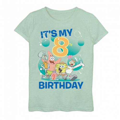 贈り物 Licensed Character キャラクター スポンジボブ Tシャツ Licensed Character Spongebob Squarepants Group 8th Birthday Tee Mint キッズ ベビー マタニティ トップス Tシャツ 完成品 Argonekb Ru