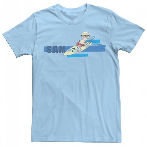 超歓迎 Licensed Character キャラクター パワー ロゴ Tシャツ 青色 ブルー Power Licensed Character Rocket Sam Surf Retro Logo Tee Light Blue メンズファッション トップス Tシャツ カットソー 売れ筋 Directsenegal Com