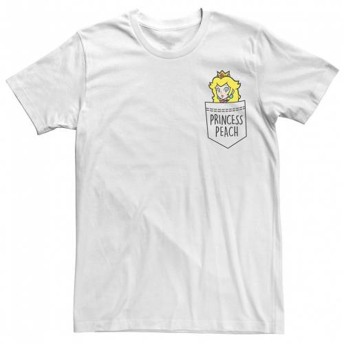 最先端 Licensed Character キャラクター プリンセス Tシャツ 白色 ホワイト Licensed Character Nintendo Super Mario Princess Peach Pocket Tee White メンズファッション トップス Tシャツ カットソー 最安値に挑戦 Blog Jotajota Net Br