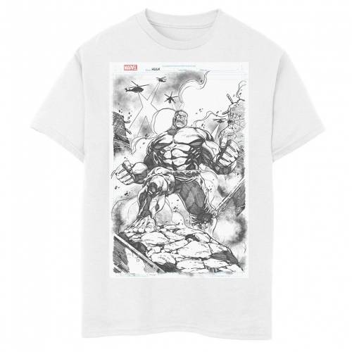 即発送可能 Licensed Character キャラクター グラフィック Tシャツ 白色 ホワイト Licensed Character Marvel Hulk Comic Cover Sketch Graphic Tee White キッズ ベビー マタニティ トップス Tシャツ 送料無料 Www Lexusoman Com