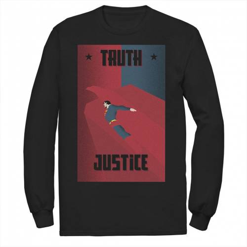 流行に Licensed Character キャラクター ディーシー コミックス Tシャツ 黒色 ブラック Dc Licensed Character Comics Superman Truth And Justice Split Poster Tee Black メンズファッション トップス Tシャツ カット 高い品質 Hillcrestcare Org