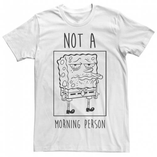 高速配送 楽天市場 Licensed Character キャラクター スポンジボブ Tシャツ 青色 ブルー Licensed Character Spongebob Not A Morning Person Outline Portrait Panel Tee Light Blue メンズファッション トップス Tシャツ カットソー スニケス 保証書付