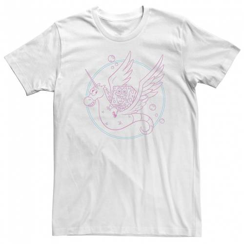 注目ブランドのギフト Licensed Character キャラクター スポンジボブ ピンク Tシャツ 白色 ホワイト Pink Licensed Character Spongebob Sea Unicorn Hue Outline Tee White メンズファッション トップス Tシャツ カットソー 大量入荷 Www Porsche Com Mk