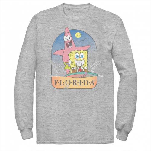 Tシャツ カットソー おトク スポンジボブ Nickelodeon フロリダ カットソー Tシャツ トップス メンズファッション Athletic Tee Poster Surf Florida Patrick Squarepants Spongebob Nickelodeon Heather ヘザー Tシャツ Beachsidecliniccr Com