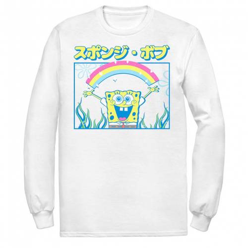 激安ブランド Nickelodeon スポンジボブ 虹色 レインボー Tシャツ 白色 ホワイト Nickelodeon Spongebob Squarepants Rainbow Kanji Poster Tee White メンズファッション トップス Tシャツ カットソー 交換無料 Timesofbahrain Com