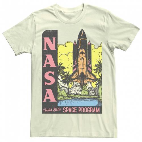 人気のファッションブランド Licensed Character キャラクター Tシャツ ナチュラル Licensed Character Nasa Retro Space Program Poster Tee Natural メンズファッション トップス Tシャツ カットソー スニケス 正規品 Allengine Cl