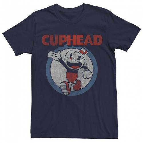 超人気 楽天市場 Licensed Character キャラクター ビンテージ ヴィンテージ ロゴ Tシャツ 紺色 ネイビー Vintage Licensed Character Cuphead Distressed Portrait Logo Tee Navy メンズファッション トップス Tシャツ カット スニケス 早割クーポン