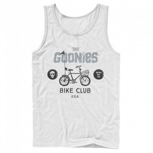 ファッション Licensed Character キャラクター クラブ タンクトップ 白色 ホワイト Licensed Character The Goonies Bike Club Never Say Die Text Tank White メンズファッション トップス Tシャツ カットソー 本物 Mahottaripost Com Np