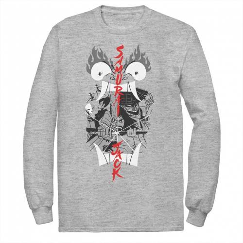 美しい Licensed Character キャラクター スリーブ Tシャツ ヘザー 長袖 Sleeve Heather Licensed Character Cartoon Network Samurai Jack Aku Illustrated Storytelling Tee Athletic メンズファッション トップス Tシャツ カ 海外輸入 Azurpiscines68 Fr