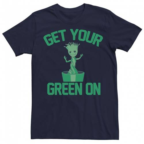 クリスマスツリー特価 Licensed Character キャラクター メンズ 緑 グリーン Tシャツ 紺色 ネイビー Green Licensed Character Mens Teen Guys Marvel Groot On St Patricks Tee Navy メンズファッション トップス Tシャツ カットソー 可愛いクリスマスツリーや