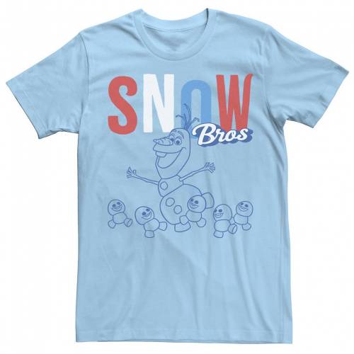 キャラクター スリーブ Tシャツ 青色 ブルー 半袖 【 LICENSED CHARACTER FROZEN OLAF SNOW BROS SHORT SLEEVE TEE / LIGHT BLUE 】 メンズファッション トップス カットソー