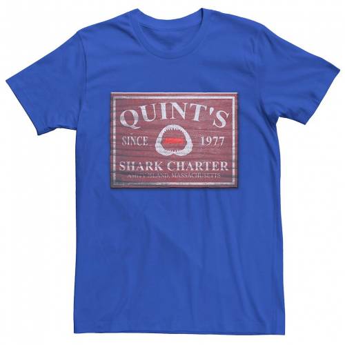 キャラクター シャーク Tシャツ QUINT'S 【 LICENSED CHARACTER JAWS SHARK CHARTER WOODEN SIGN TEE / ROYAL 】 メンズファッション トップス カットソー｜スニケス 13,580円
