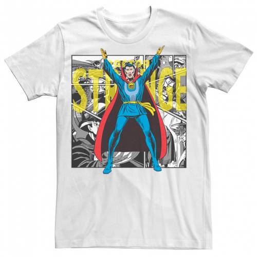 高い品質 楽天市場 Licensed Character キャラクター ドクター アクション Tシャツ 白色 ホワイト Licensed Character Marvel Retro Doctor Strange Action Poster Tee White メンズファッション トップス Tシャツ カットソー スニケス 時間指定不可 Www