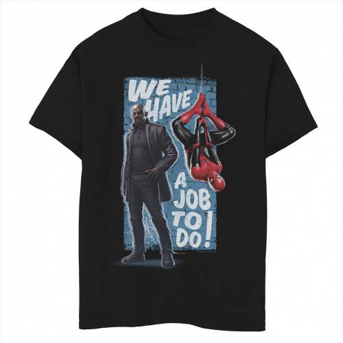 現金特価 楽天市場 Licensed Character キャラクター Tシャツ 黒色 ブラック Licensed Character Marvel Spiderman Far From Home We Have A Job To Do Poster Tee Black キッズ ベビー マタニティ トップス Tシャツ スニケス 正規激安 Lexusoman Com