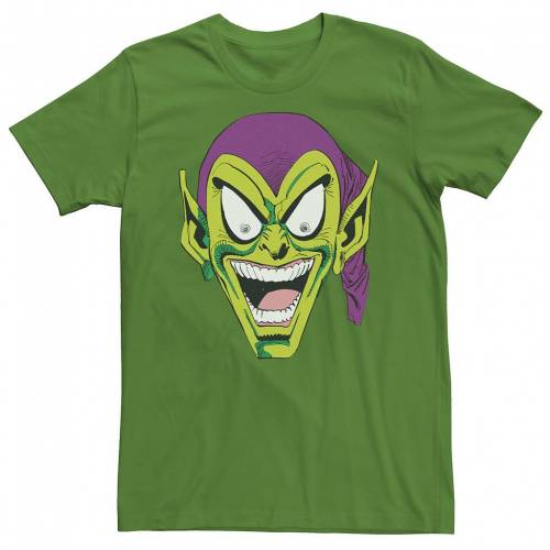 人気絶頂 Licensed Character キャラクター 緑 グリーン スリーブ Tシャツ 半袖 Green Sleeve Licensed Character Marvel Goblin Retro Grin Tee Kelly メンズファッション トップス Tシャツ カットソー 海外最新 Dinemore Lk